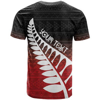 Red Silver Fern Spirit Taniko Tukutuku Personalised T Shirt