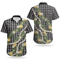 Aloha Puakenikeni Anthurium Pikake Lei Couples Matching Mermaid Dress and Hawaiian Shirt Black Hawaiian Palaka Pattern LT9 - Polynesian Pride