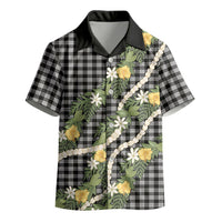 Aloha Puakenikeni Anthurium Pikake Lei Kid Hawaiian Shirt Black Hawaiian Palaka Pattern LT9 - Polynesian Pride