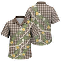 Aloha Puakenikeni Anthurium Pikake Lei Family Matching Puletasi and Hawaiian Shirt Chocolate Hawaiian Palaka Pattern LT9 Son's Shirt Chocolate - Polynesian Pride