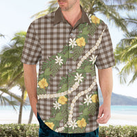 Aloha Puakenikeni Anthurium Pikake Lei Hawaiian Shirt Chocolate Hawaiian Palaka Pattern