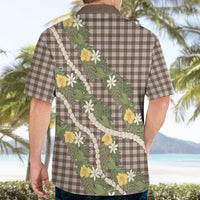 Aloha Puakenikeni Anthurium Pikake Lei Hawaiian Shirt Chocolate Hawaiian Palaka Pattern LT9 - Polynesian Pride