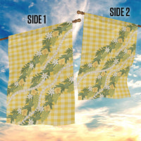 Aloha Puakenikeni Anthurium Pikake Lei Garden Flag Gold Hawaiian Palaka Pattern