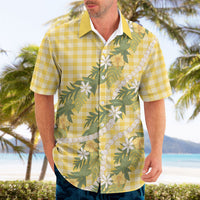Aloha Puakenikeni Anthurium Pikake Lei Hawaiian Shirt Gold Hawaiian Palaka Pattern LT9 - Polynesian Pride