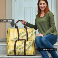 Aloha Puakenikeni Anthurium Pikake Lei Travel Bag Gold Hawaiian Palaka Pattern LT9 - Polynesian Pride