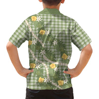 Aloha Puakenikeni Anthurium Pikake Lei Hawaiian Shirt Green Hawaiian Palaka Pattern LT9 - Polynesian Pride