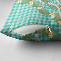 Aloha Puakenikeni Anthurium Pikake Lei Pillow Cover Marine Hawaiian Palaka Pattern