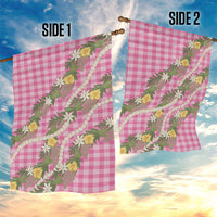 Aloha Puakenikeni Anthurium Pikake Lei Garden Flag Tropical Pink Hawaiian Palaka Pattern