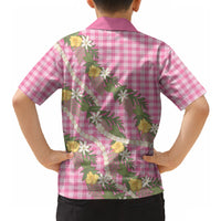 Aloha Puakenikeni Anthurium Pikake Lei Hawaiian Shirt Tropical Pink Hawaiian Palaka Pattern LT9 - Polynesian Pride