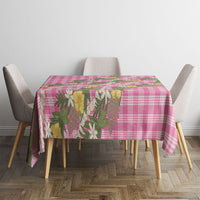 Aloha Puakenikeni Anthurium Pikake Lei Tablecloth Tropical Pink Hawaiian Palaka Pattern