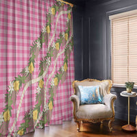 Aloha Puakenikeni Anthurium Pikake Lei Window Curtain Tropical Pink Hawaiian Palaka Pattern LT9 - Polynesian Pride