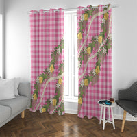 Aloha Puakenikeni Anthurium Pikake Lei Window Curtain Tropical Pink Hawaiian Palaka Pattern LT9 With Grommets Pink - Polynesian Pride
