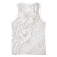 Hawaii Plumeria Lokelani Pikake Lei Basketball Jersey Sandy Beige Polynesian Tattoo