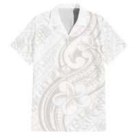 Hawaii Plumeria Lokelani Pikake Lei Family Matching Off The Shoulder Long Sleeve Dress and Hawaiian Shirt Sandy Beige Polynesian Tattoo LT9 Dad's Shirt - Short Sleeve Beige - Polynesian Pride