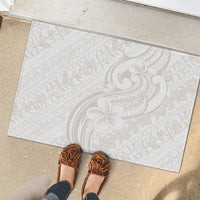 Hawaii Plumeria Lokelani Pikake Lei Rubber Doormat Sandy Beige Polynesian Tattoo