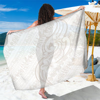 Hawaii Plumeria Lokelani Pikake Lei Sarong Sandy Beige Polynesian Tattoo