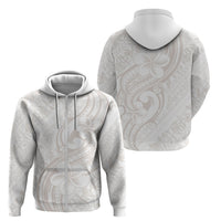 Hawaii Plumeria Lokelani Pikake Lei Zip Hoodie Sandy Beige Polynesian Tattoo