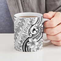 Hawaii Plumeria Lokelani Pikake Lei Ceramic Mug Ele'ele Polynesian Tattoo