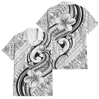 Hawaii Plumeria Lokelani Pikake Lei Family Matching Puletasi and Hawaiian Shirt Ele'ele Polynesian Tattoo LT9 Dad's Shirt - Short Sleeve Black - Polynesian Pride
