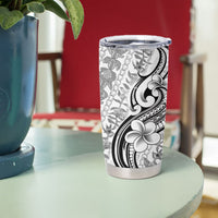 Hawaii Plumeria Lokelani Pikake Lei Tumbler Cup Ele'ele Polynesian Tattoo LT9 - Polynesian Pride