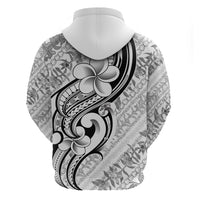 Hawaii Plumeria Lokelani Pikake Lei Zip Hoodie Ele'ele Polynesian Tattoo