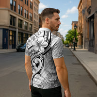 Hawaii Plumeria Lokelani Pikake Lei Zipper Polo Shirt Ele'ele Polynesian Tattoo LT9 - Polynesian Pride