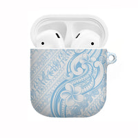 Hawaii Plumeria Lokelani Pikake Lei AirPods Case Uliuli Polynesian Tattoo LT9 Blue - Polynesian Pride