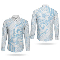 Hawaii Plumeria Lokelani Pikake Lei Couples Matching Mermaid Dress and Long Sleeve Button Shirt Uliuli Polynesian Tattoo LT9 - Polynesian Pride