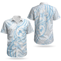 Hawaii Plumeria Lokelani Pikake Lei Couples Matching Off Shoulder Maxi Dress and Hawaiian Shirt Uliuli Polynesian Tattoo LT9 - Polynesian Pride