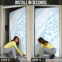 Hawaii Plumeria Lokelani Pikake Lei Door Cover Uliuli Polynesian Tattoo