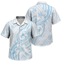 Hawaii Plumeria Lokelani Pikake Lei Family Matching Puletasi and Hawaiian Shirt Uliuli Polynesian Tattoo LT9 Son's Shirt Blue - Polynesian Pride