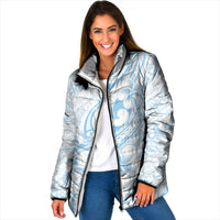 Hawaii Plumeria Lokelani Pikake Lei Padded Jacket Uliuli Polynesian Tattoo
