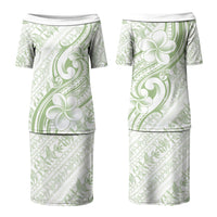 Hawaii Plumeria Lokelani Pikake Lei Couples Matching Puletasi and Hawaiian Shirt Oma'oma'o Polynesian Tattoo LT9 - Polynesian Pride