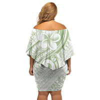 Hawaii Plumeria Lokelani Pikake Lei Family Matching Off Shoulder Short Dress and Hawaiian Shirt Oma'oma'o Polynesian Tattoo LT9 - Polynesian Pride