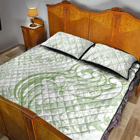 Hawaii Plumeria Lokelani Pikake Lei Quilt Bed Set Oma'oma'o Polynesian Tattoo
