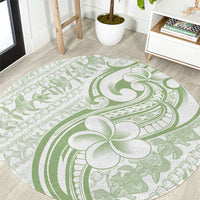 Hawaii Plumeria Lokelani Pikake Lei Round Carpet Oma'oma'o Polynesian Tattoo