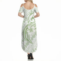 Hawaii Plumeria Lokelani Pikake Lei Summer Maxi Dress Oma'oma'o Polynesian Tattoo LT9 - Polynesian Pride