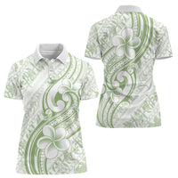 Hawaii Plumeria Lokelani Pikake Lei Women Polo Shirt Oma'oma'o Polynesian Tattoo LT9 - Polynesian Pride