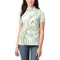 Hawaii Plumeria Lokelani Pikake Lei Women Polo Shirt Oma'oma'o Polynesian Tattoo LT9 - Polynesian Pride