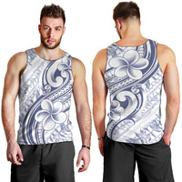 Hawaii Plumeria Lokelani Pikake Lei Men Tank Top Navy Blue Polynesian Tattoo