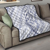 Hawaii Plumeria Lokelani Pikake Lei Quilt Navy Blue Polynesian Tattoo