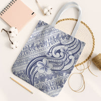 Hawaii Plumeria Lokelani Pikake Lei Tote Bag Navy Blue Polynesian Tattoo