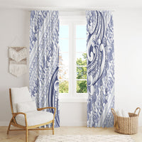 Hawaii Plumeria Lokelani Pikake Lei Window Curtain Navy Blue Polynesian Tattoo LT9 - Polynesian Pride