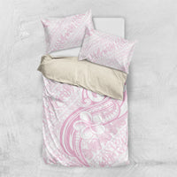 Hawaii Plumeria Lokelani Pikake Lei Bedding Set Poni Mama Polynesian Tattoo LT9 US Twin 172cm x 218cm Pink - Polynesian Pride