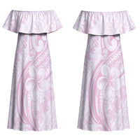 Hawaii Plumeria Lokelani Pikake Lei Couples Matching Off Shoulder Maxi Dress and Hawaiian Shirt Poni Mama Polynesian Tattoo LT9 - Polynesian Pride