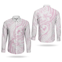 Hawaii Plumeria Lokelani Pikake Lei Couples Matching Off The Shoulder Long Sleeve Dress and Long Sleeve Button Shirt Poni Mama Polynesian Tattoo LT9 - Polynesian Pride