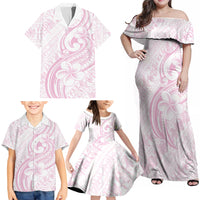 Hawaii Plumeria Lokelani Pikake Lei Family Matching Off Shoulder Maxi Dress and Hawaiian Shirt Poni Mama Polynesian Tattoo LT9 - Polynesian Pride