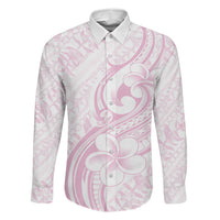 Hawaii Plumeria Lokelani Pikake Lei Family Matching Tank Maxi Dress and Hawaiian Shirt Poni Mama Polynesian Tattoo LT9 Dad's Shirt - Long Sleeve Pink - Polynesian Pride