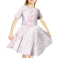 Hawaii Plumeria Lokelani Pikake Lei Kid Short Sleeve Dress Poni Mama Polynesian Tattoo