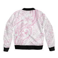 Hawaii Plumeria Lokelani Pikake Lei Sleeve Zip Bomber Jacket Poni Mama Polynesian Tattoo